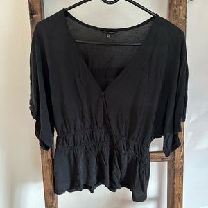 Lucky Brand peplum Top, Black - Size Medium